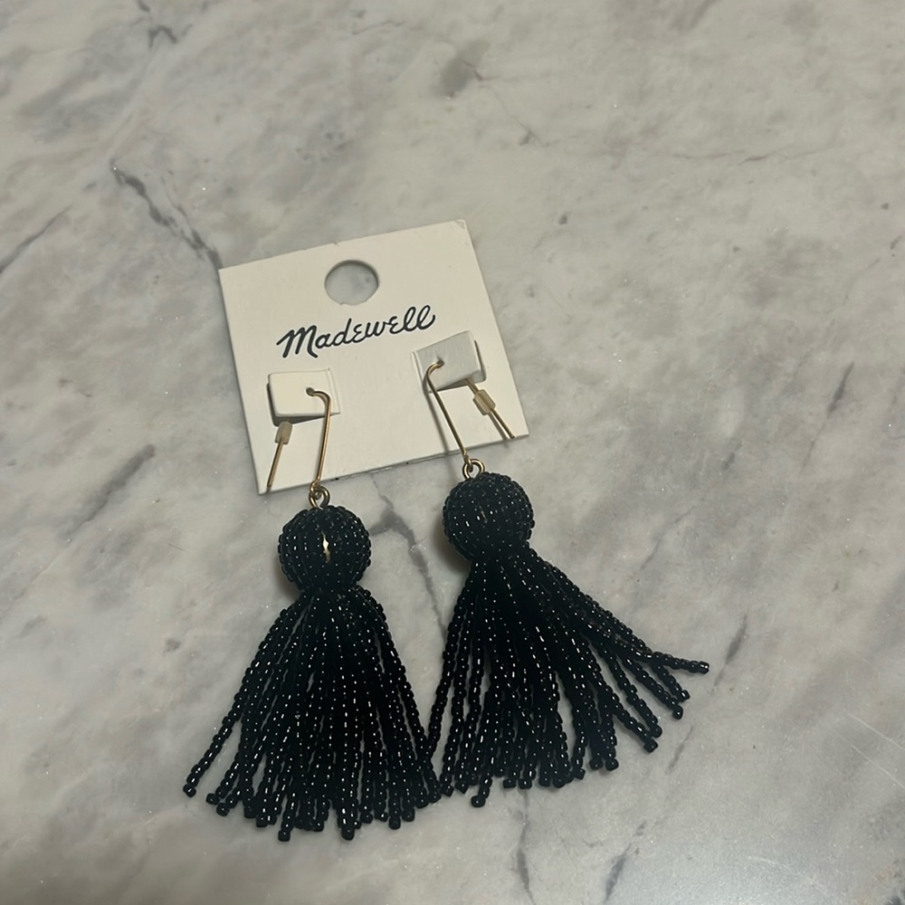 Black Beaded Earrings